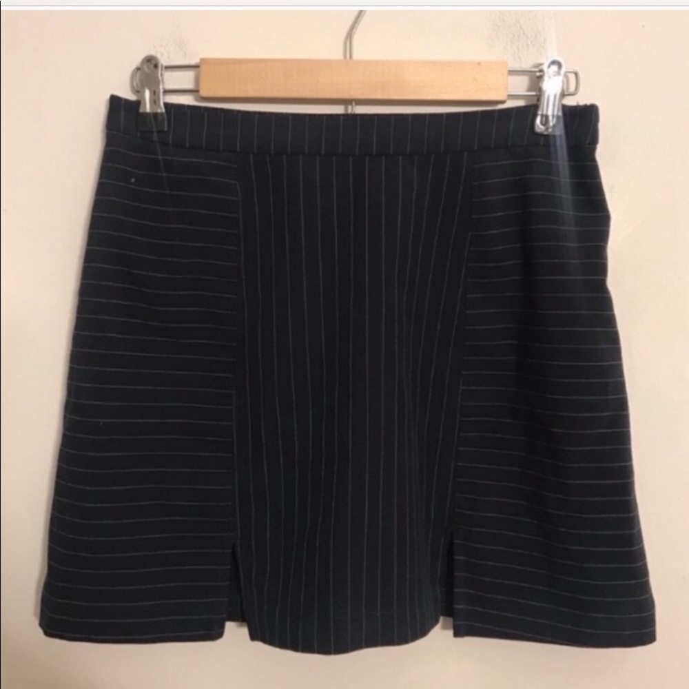 Pinstripe business mini skirt